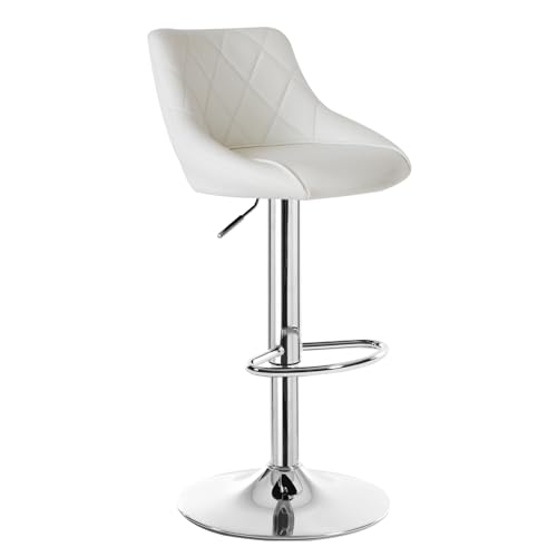 WOLTU Barhocker mit Lehne, stufenlose Höhenverstellung, verchromter Stahl,...