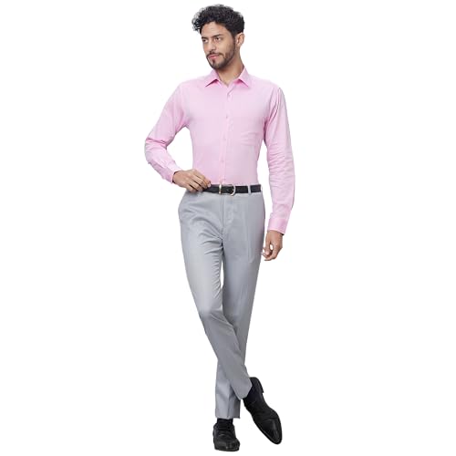 Image of Raymond Slim Fit Pure Cotton Structure Pattern Semi Cut Away Collar Formal Shirt