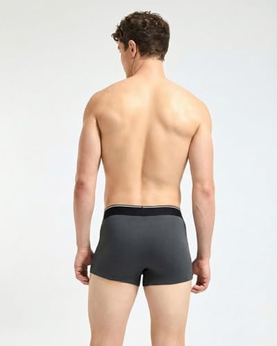 Image of Wellbi Mens Bamboo-Cotton Solid Trunks | 3x Softer Than Cotton | Breathable | Moisture-Wicking | 5x Odour Control | 4-Way Stretch | No Ride-Up Underwear