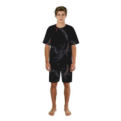 Pijama de escorpión para hombre ropa de dormir transpirable de dos piezas