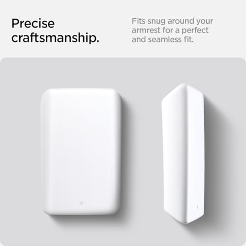 Spigen Center Console Non-Slip Armrest Cover Designed for Tesla Model 3 2024 Refresh (Highland) with EZ Snap On Instant Install - White