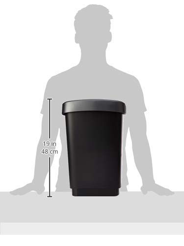 Rotho Mülleimer, Kunststoff, Silber/Anthrazit, 25 l – Bild 6