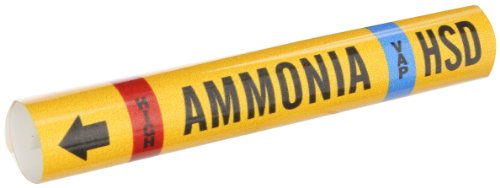 Marque-pipe Ammoniaque Brady 57967 Legend Ammonia Jaune PVF Sur-Laminé B-689