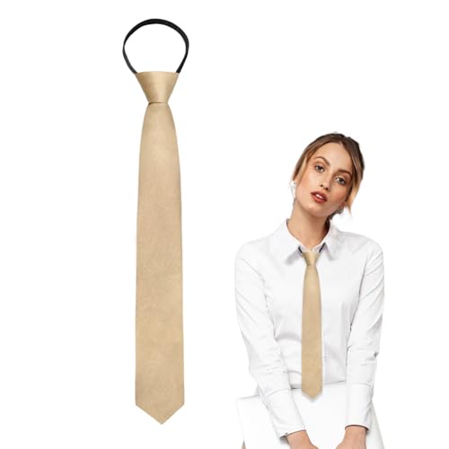 Image of Luckyvestir Womens Tie, Pre Tied Black /Red Ties for Women Adjustable Zipper Womens Necktie