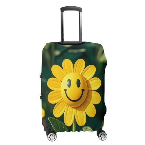 Suitcase Covers for Luggage Washable Luggage Cover Yellow Smiley Flower Luggages Wheel Covers Elastic Travel Carry On Suitcase Cover Travel Luggages Protector Sleeve Fit 29-32 Inch L4