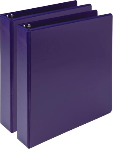Image of Samsill Plant-Based 1.5 Inch Durable Round Ring, Made in USA, View Binder, Eco-Friendly, USDA Certified Biobased, Purple (Pack of 12)
