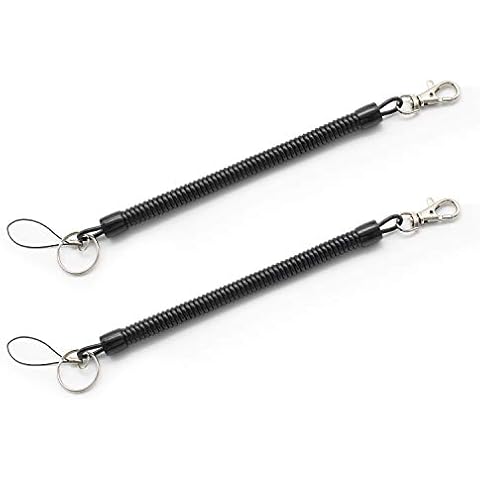LERANXIN 2 Pcs Stretchy Spiral Keyring, PVC Material Key Chain, anti Theft and Anti Lost Elastic Key Chain, Can be Used for Mobile Phones, Keys, Wallets Cover