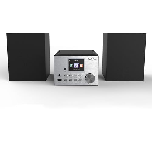 XORO HMT 500 PRO - Mikro Stereoanlage (Internet-/DAB+/UKW-Radio, CD Player, Bluetooth, USB Mediaplayer, 2.4" Farbdisplay, Fernbedienung, 2 x 10W Lautsprecher