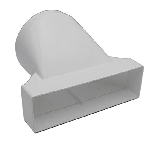 Kair Ducting Adaptor 204mm x 60mm to 125mm - 5 inch Rectangular to Round Straight Channel Connector for Converting to Different Size Duct Systems