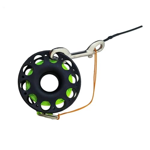 Carrete de dedo para buceo en cuevas con gancho de acero inoxidable resistente 4