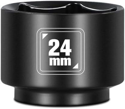 BLACKROBOT 24mm Low Profile Oil Filter Socket, 3/8" Drive 6-Point Oil Filter Cap Remover and Installer Tool, Chrome Vanadium Steel