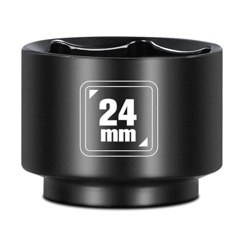 BLACKROBOT 24mm Low Profile Oil Filter Socket 3/8 Drive 6-Point Oil Filter Cap Remover and Installer Tool Chrome Vanadium Steel