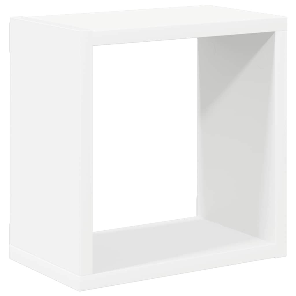 vidaXL 2X Etagères Cube Murales Etagères Suspendues Etagères Flottantes Salon Chambre Salle de Séjour Maison Intérieur Blanc 26x15x26 cm