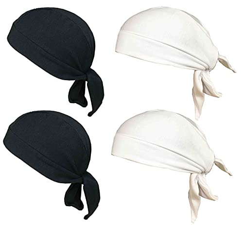 Image of Gajraj Unisex Cotton Patka Skull Cap Bandana /Fashionable Helmet Liner /Head Cap (Pack of 4)