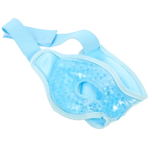 LALAFINA Cooling Eye Mask Dual-sided Cold Compress for Eye Relief Reduces Puffiness for Travel Office Use and Relaxation Blue Design