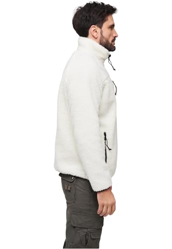Image of Brandit Individual Wear Men's Teddy Fleece Cold-Weather Outdoor Quarter Zip Jacket with Chin Guard & Wind Protection Strip