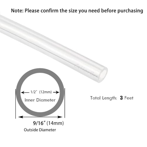 Image of 1 /2 inch ID Silicon Tubing, JoyTube Food Grade Silicon Tubing 1 /2 inch ID x 9 /16 inch OD 3 Feet High Temp Pure Silicone Hose Tube for Home Brewing Winemaking
