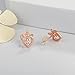 Sterling Silver Unicorn Earrings - Rose Gold Plated, Initial M - Perfect for Girls & Teens