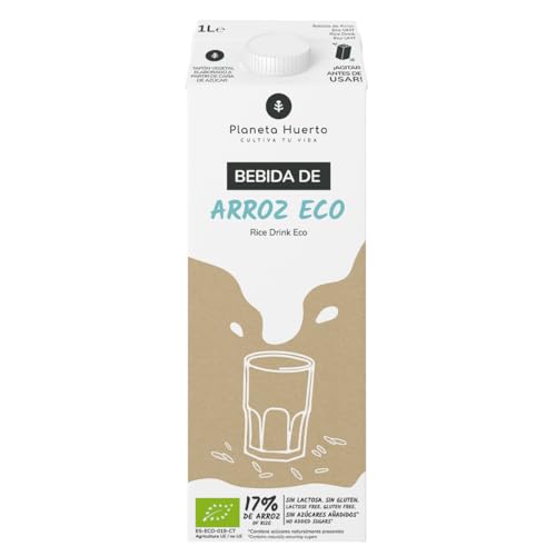PLANETA HUERTO | Bebida de Arroz ECO 1L – Sin Azúcar Añadido, Ideal para Veganos y Vegetarianos