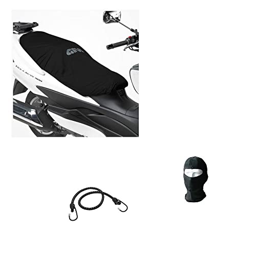 DESCRIZIONE E CARATTERISTICHE PRODOTTO: MARCHIO GIVI COD. S210 Proteggi la tua moto!! Il coprisella Givi universale è realizzato in tessuto impermeabile di color nero per riparare il sedile dello scooter o della moto dalla pioggia e dalla polvere. Dotato di bordi elasticizzati e cinghia di fissaggio regolabile per adattarsi alle varie grandezze. Colore nero. Dimensioni: lunghezza 117 cm
