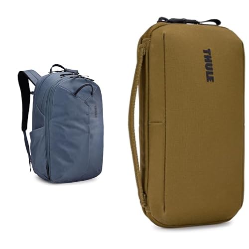 Thule Aion Travel Bundle - 28L Dark Slate Backpack with 2-in-1 Travel Organizer and RFID Blocking Pouch