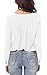 Urban CoCo Womens V Neck Ruffled Shoulder Business Causal Chiffon Blouse Button Down Shirts (Medium, White)