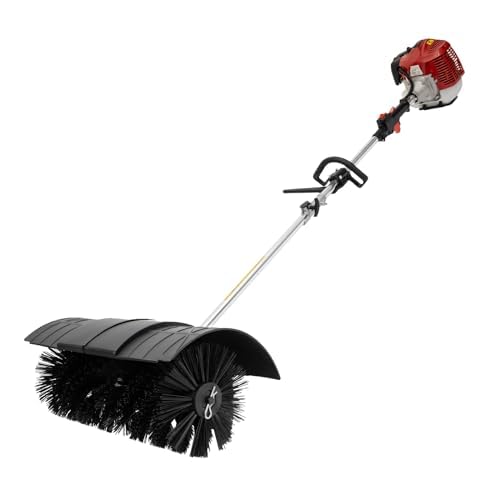Cepillo de césped artificial de gasolina, motor de 2 tiempos de 52 cc, 1,25 kW, cepillo rodante resistente con embrague automático, herramienta eléctrica de arranque manual para limpieza de césped y