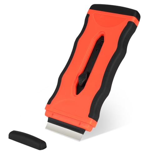 Glass and Oven Cleaning Tool Non Scratch with 8 Spare Replacement, Easily Removes Stubborn Stains from Ceramic Ovens, Labels, Wallpaper, Mirror Stickers, Paint, Floors