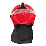 Milisten Feuerwehrmann Helm für Realistisches Kostüm Zubehör für Mottopartys Geburtstagsfeiern und Halloween Robustes und Leichtes Material Rot
