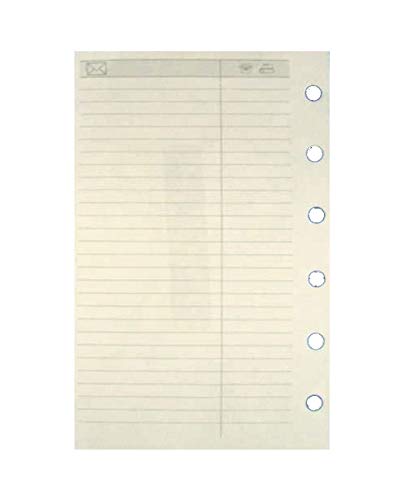 JSA Bind B-5774 - Systemeinlage Adressen mit 50 Blatt, Einlage im A7 Format, Adress Ersatzeinlagen für Bind Systemplaner, Manager Planer, Organizer und Timeplaner mit 6 Fach Lochung, Weiß