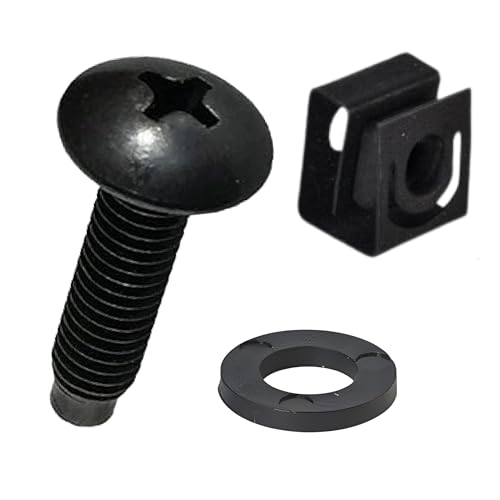 RackGold® Black 10-32 Slide-on Cage Nut & Screws w/Washers 25-Pack - USA Made