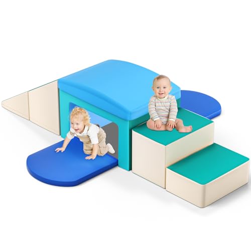 SURPCOS Indoor Soft Foam Climber Play Sets, 6 Pcs Crawl