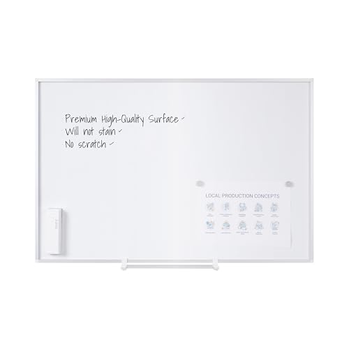 Tableau blanc magnétique émaillé Bi-Office 90x60cm avec cadre alu haute durabilité
