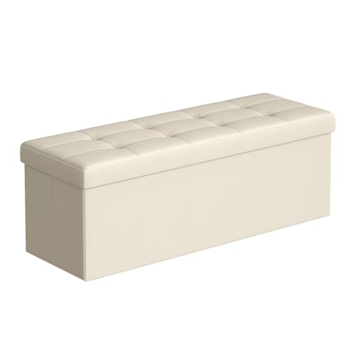 SONGMICS Sitzhocker mit Stauraum, klappbare Sitzbank, 38 x 110 x...