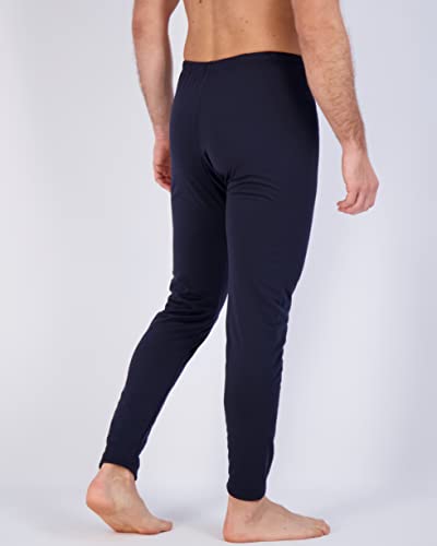 Real Essentials 3 Pack: Men's Thermal Underwear Base Layer Fleece Lined Pants with Fly - Long John Bottom(Big & Tall)3