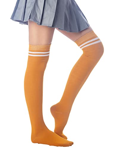Image of iB-iP Women's Football Style Stripes Sports Thigh High Long Socks