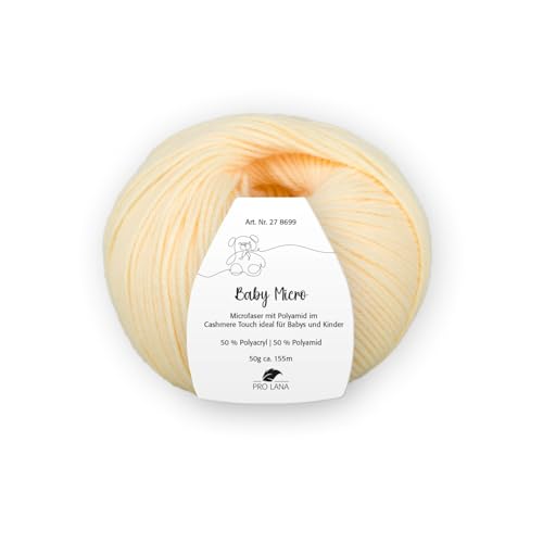 PRO LANA Baby Micro – Color: vainilla (20) – 50 g/aprox. 155 m de lana