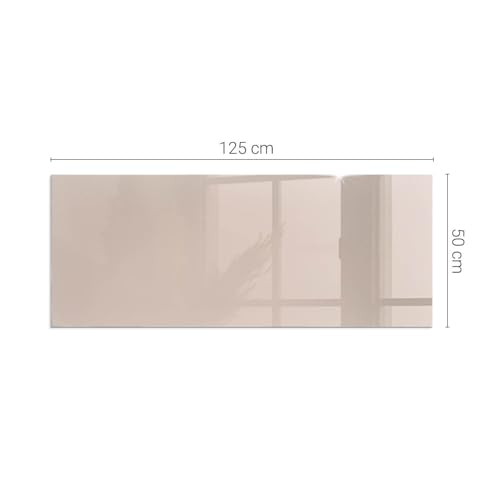 Plaque de cheminée 125x50 cm marron clair pour protection sol - 5