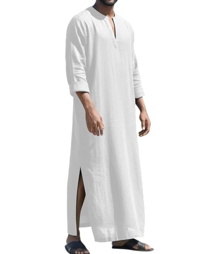 LVCBL Caftano da uomo a maniche lunghe, caftano...