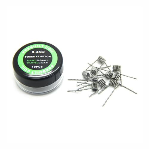 Bobina de Clapton fundida RBA/RDA Bobina de alambre de resistencia DIY 0,45 Ω A1 28GA * 2 + 32GA * 1 10 piezas/caja