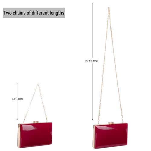 Image of Patent Leather Clutch Purses for Women Glossy Evening Bag