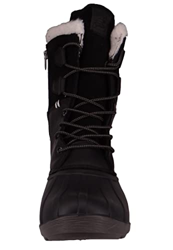 Kamik W Simona Schwarz - Wasserdichter Warmer Damen Leder Winterstiefel, Größe EU 41 - Farbe Black
