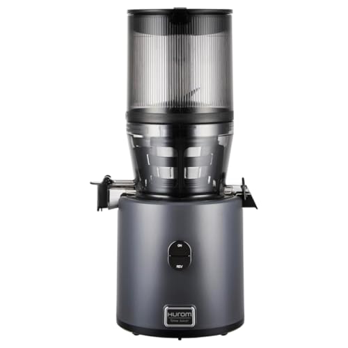 HUROM Extractor de Zumos y Verduras H 330P Prensado en Frío, Tecnología Slow Squeezing para Jugos más Saludables y Sabrosos, Limpieza Fácil, Jarra 2L, Leche Vegetal, Charcoral