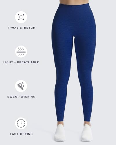 Aoxjox Seamless Workout Leggings for Women High Waisted Vital 3.0 Butt Lifting Tummy Control Yoga Pants (Vital 3.0 Navy, Large) - Thumbnail 4