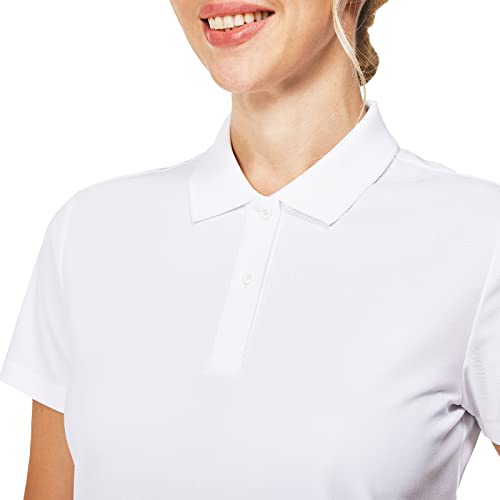 Casei Womens Golf Polo Shirts Short Sleeve Shirts Quick Dry Collared Shirt（White,S #TOP2