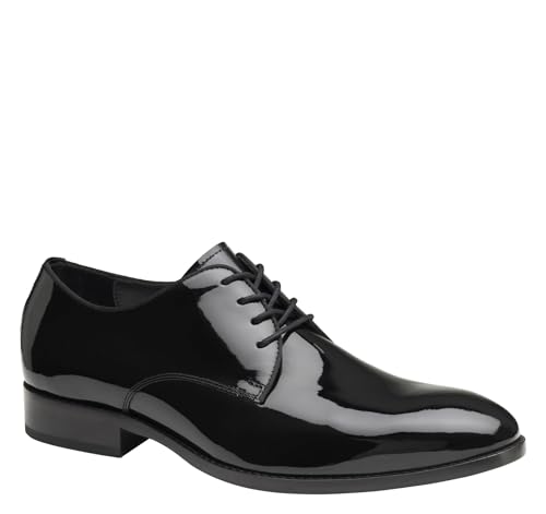 Johnston & Murphy Men's Gavney Plain Toe Black Patent Shoes