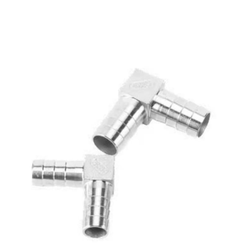 Hose Barb 304 Stainless Steel Hose Tail Barb Connectors 6mm 8mm 10mm 12mm T Type Y Type Pipe Fitting Pagoda Tail Barb Connector (L Elbow,50mm)
