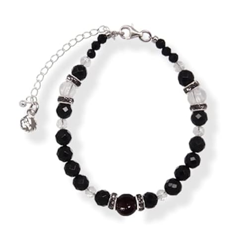 [wolfman b.r.s] (ウルフマンBRS) シルバーアクセサリー ブレスレット 男女兼用 誕生石 (1月 ガーネット)