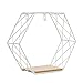 JCYANG Półki ścienne do sypialni Siatka sześciokątna żelaza ścienny Półka Wisząca Storage Rack Living Room Decor Home Decoration Decoracion (Color : White)