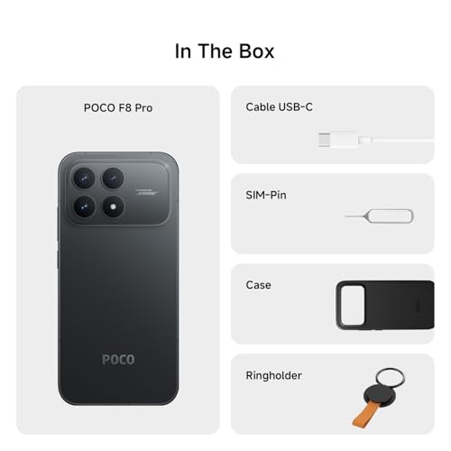 Image of XIAOMI Poco F8 PRO 5G Ai (Compatible with Tmobile Mint Tello & Global) (256GB + 12GB) Ai 2K 6.59 inch Bose Sound 50MP Gamers Phone NFC Dual sim Unlocked Model 2510DPC44G Liberado (Titanium Silver.)